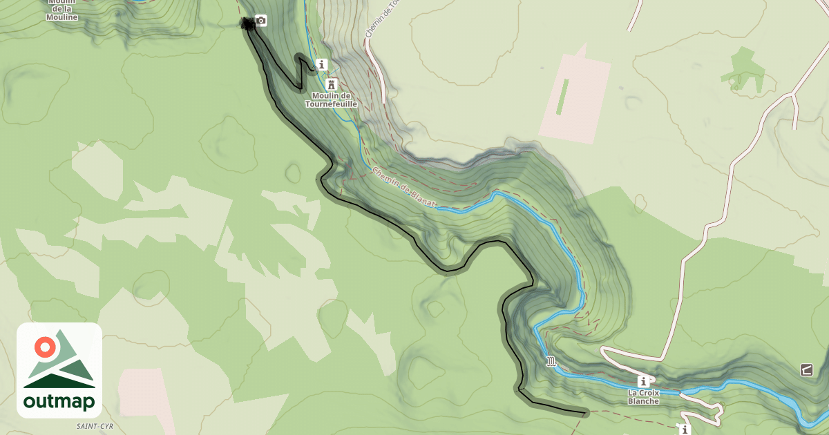 Map of Chemin de Crête au dessus du Canyon Alzou