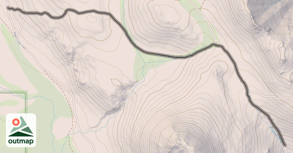 Map of Coyote Flats to Piper Peak Trail