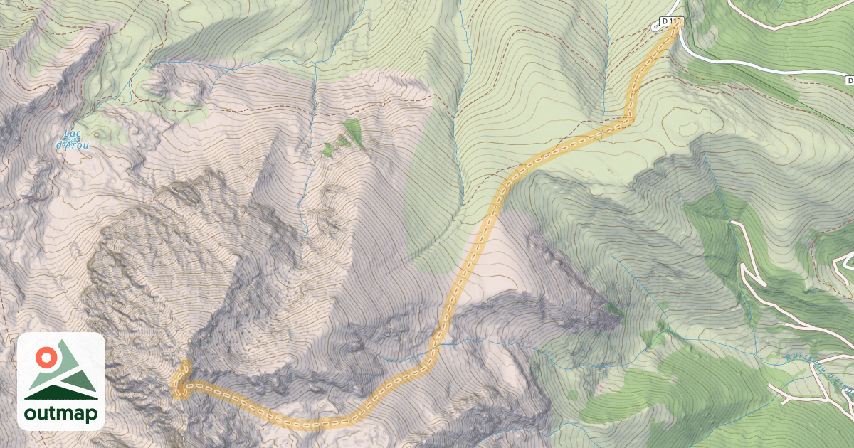 Map of Pic du Bassia ou Montaric — Hourquette d'Ancizan