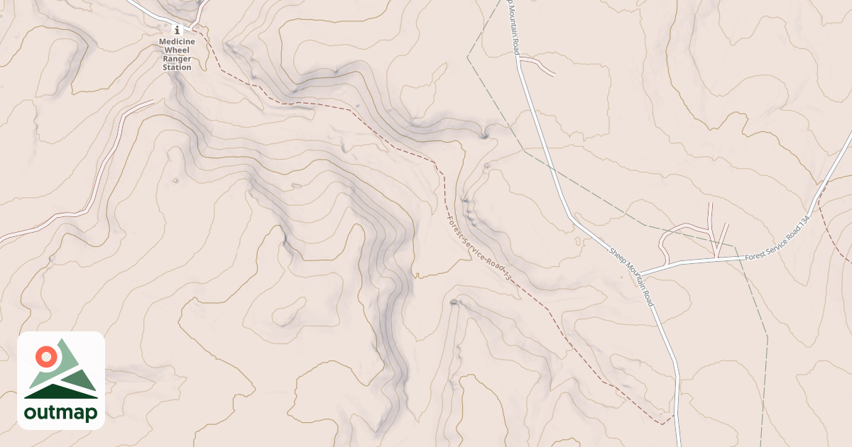 Map of MED WHEEL RANGER STA.