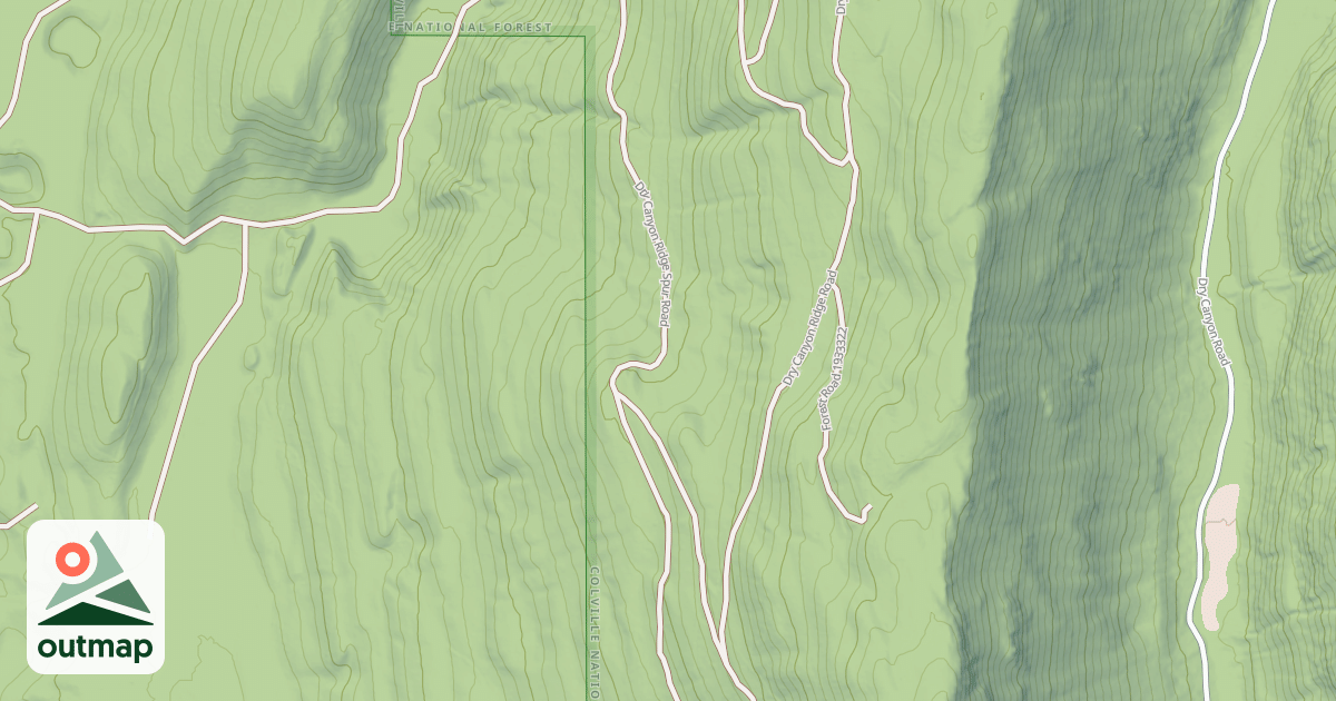Map of DRY CANYON RIDGE SPUR