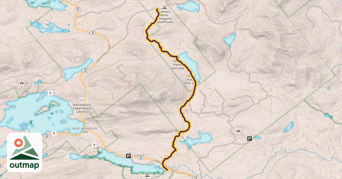 Map of Northville-Placid Trail