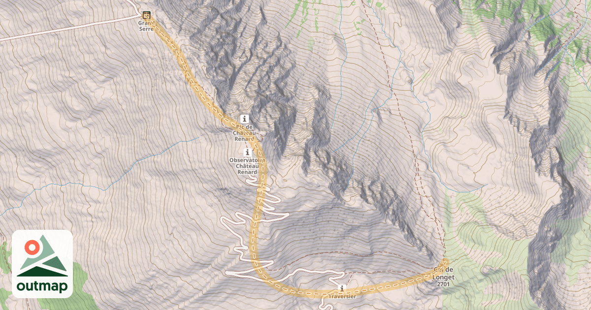Map of Col de Longet — Saint-Véran (Téléski du Grand Serre)