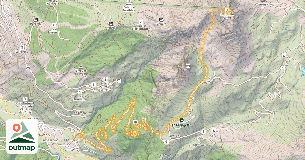 Map of Aiguille Grive — La Chénarie
