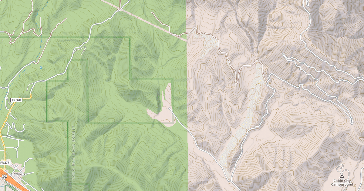 Map preview of Deborgia / Twelvemile Creek