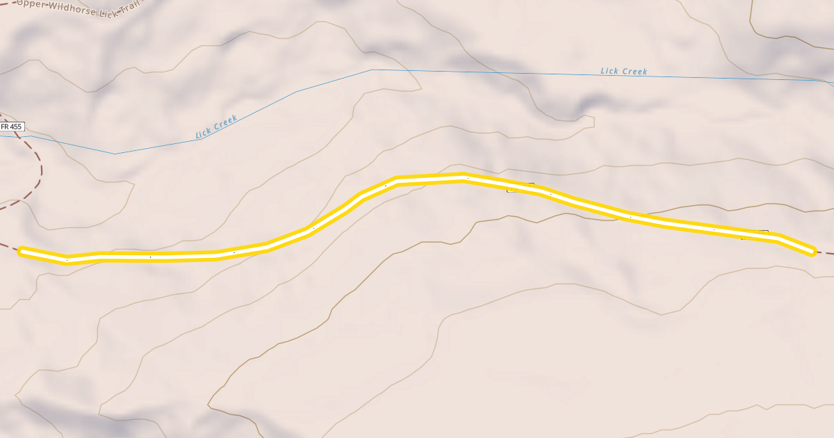 Map preview of Lower Wildhorse Lick Trail