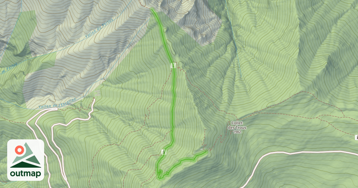 Map of Chemin Militaire des Granges de la Brasque au Caïre Gros
