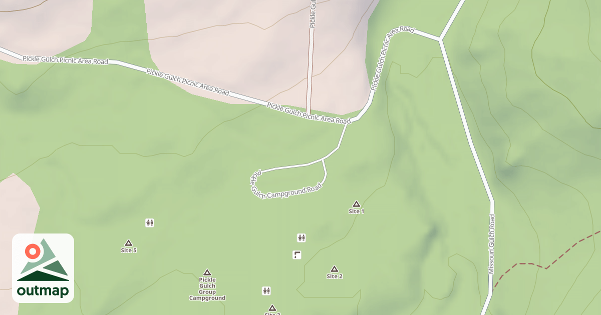 Map of PICKLE GULCH CAMPGROUND