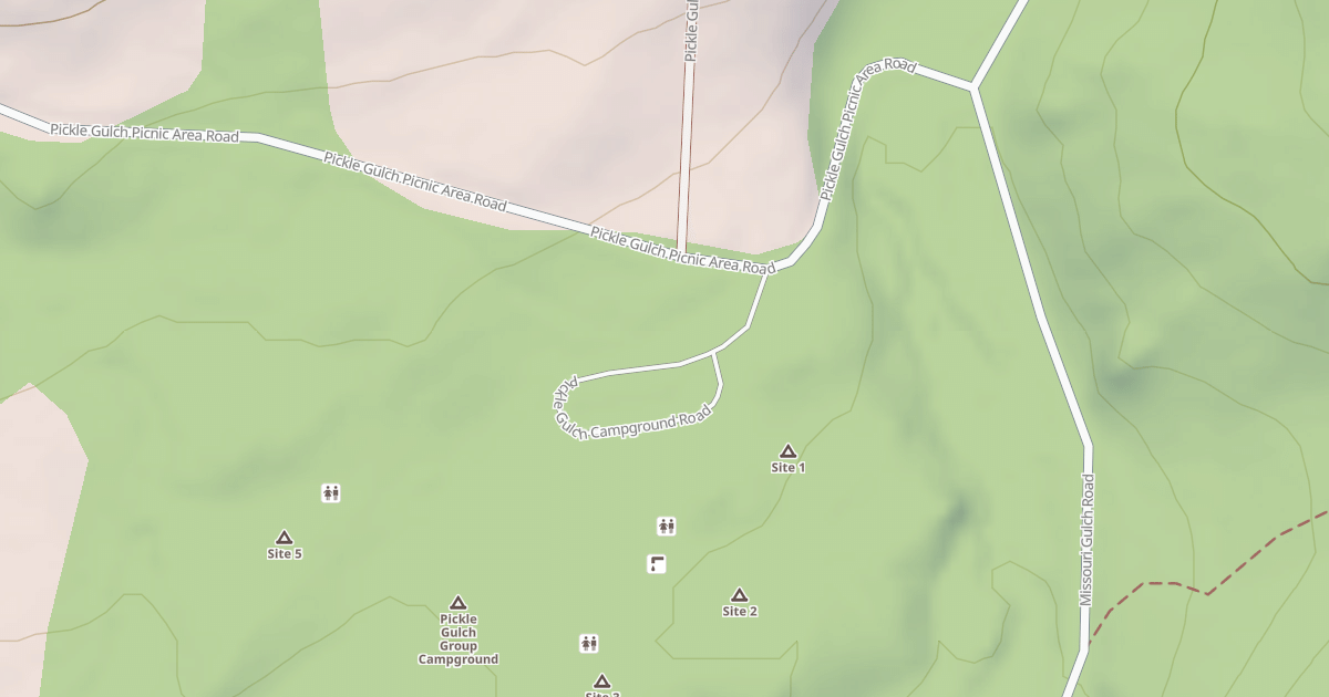 Map preview of PICKLE GULCH CAMPGROUND