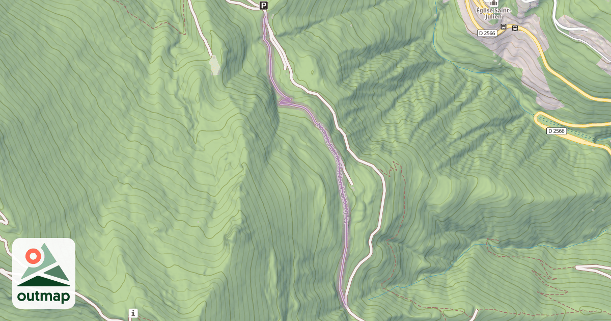Map of Nouvelle Piste de Castillon à Sainte-Agnès