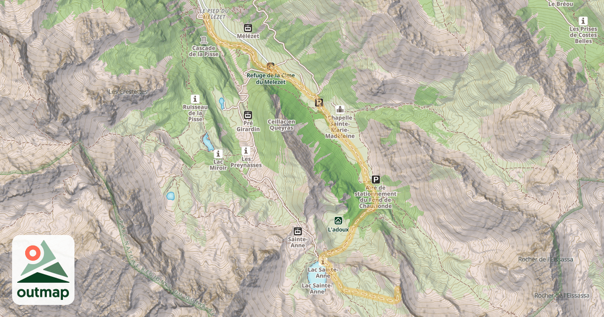 Map of Pas de la Reine — Pied du Mélezet
