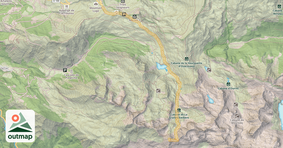 Map of Soum Arrouy — Station de Hautacam - Col de Tramassel ou de Buraou