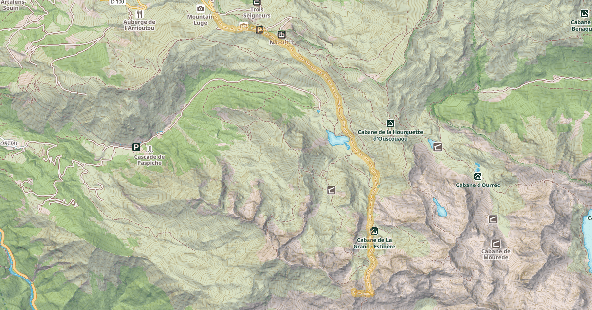 Map preview of Soum Arrouy — Station de Hautacam - Col de Tramassel ou de Buraou