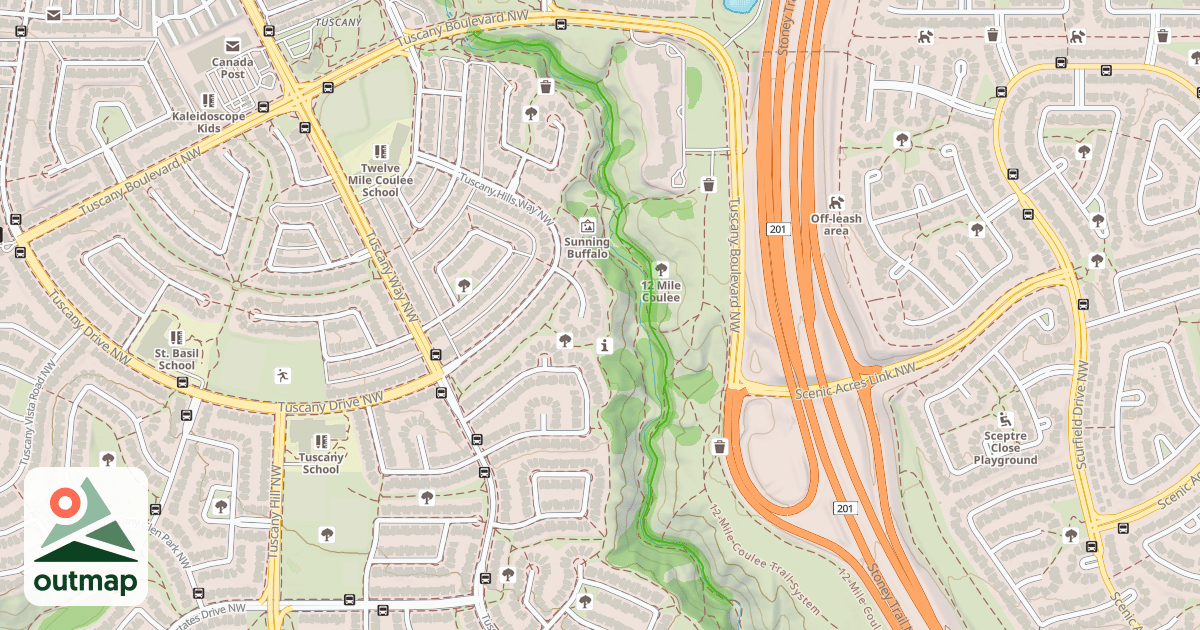 Map of 12-Mile Coulee Trail System