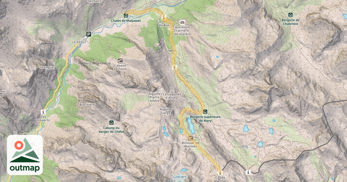 Map of Col de Marinet — Maljasset