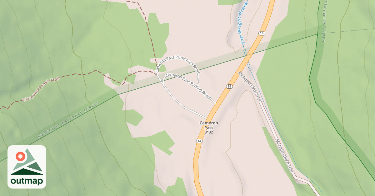 Map of CAMERON PASS PICNIC AREA