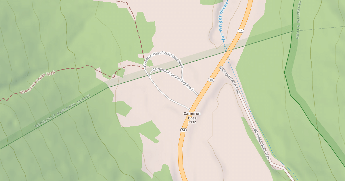Map preview of CAMERON PASS PICNIC AREA