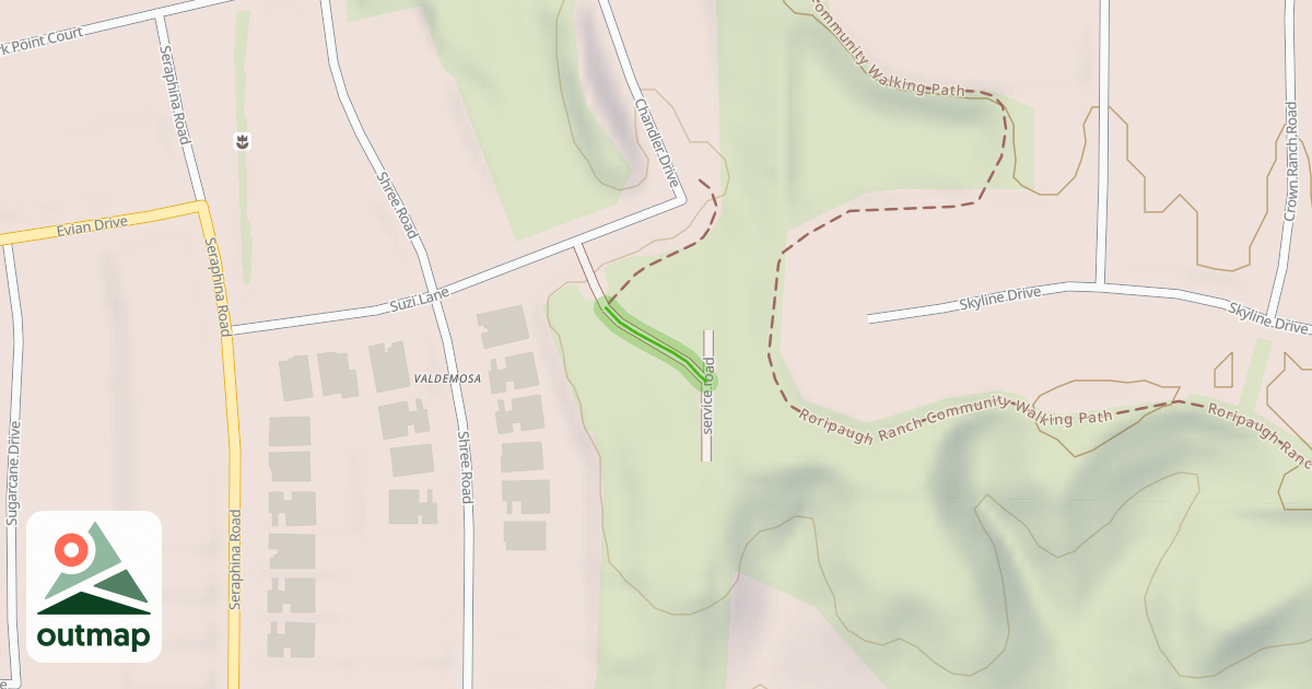Map of service road