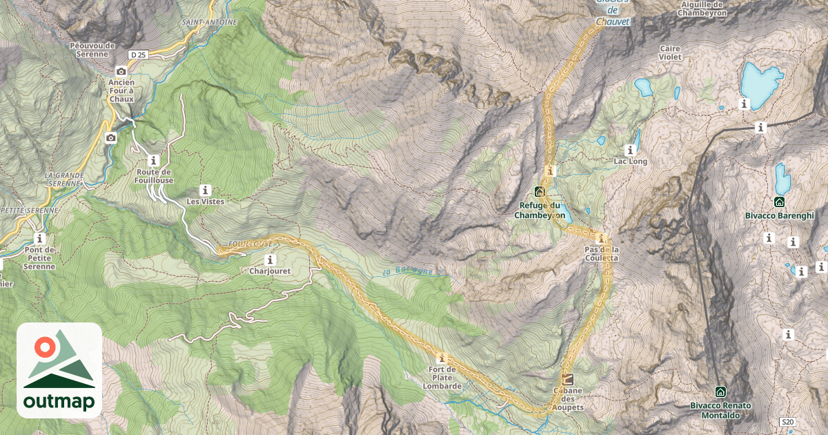 Map of Pointe de Chauvet — Fouillouse