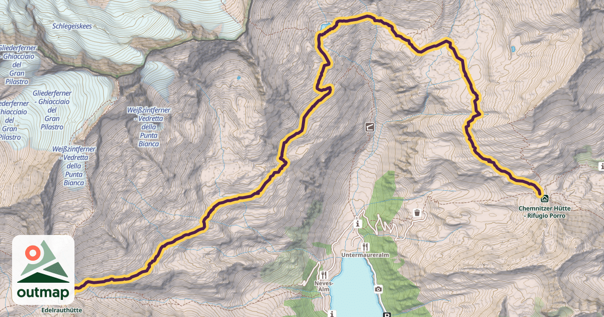 Map of Alta Via di Neves