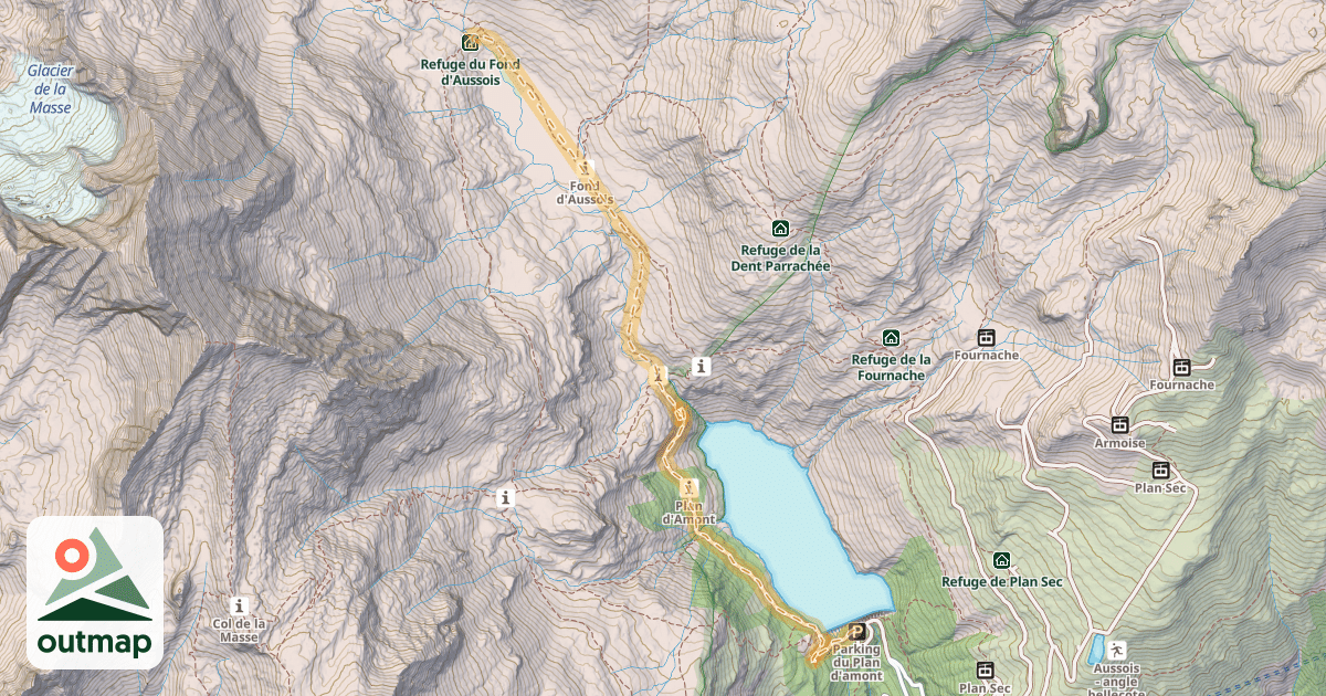 Map of Refuge du Fond d'Aussois — Aussois (Plan d'Amont)