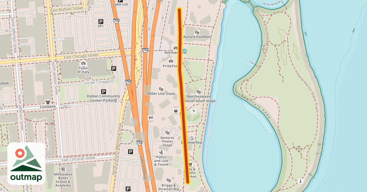 Map of Summerfest Skyglider