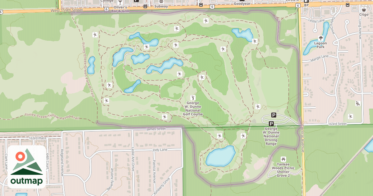 Map of Tinley Creek Purple Paved Trail