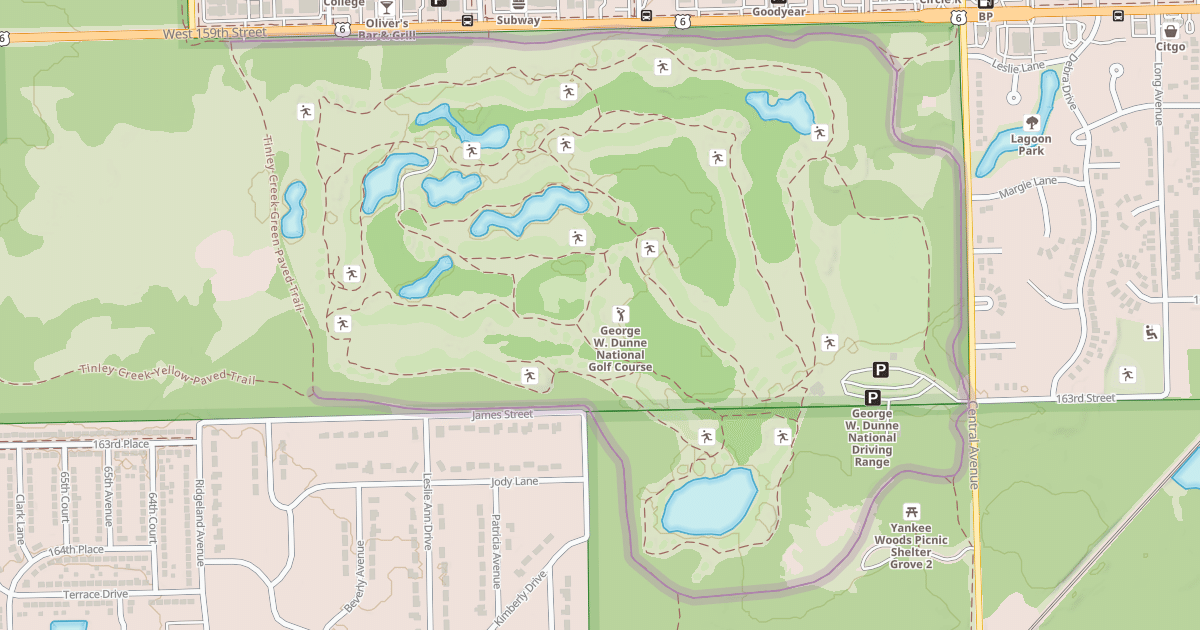 Map preview of Tinley Creek Purple Paved Trail