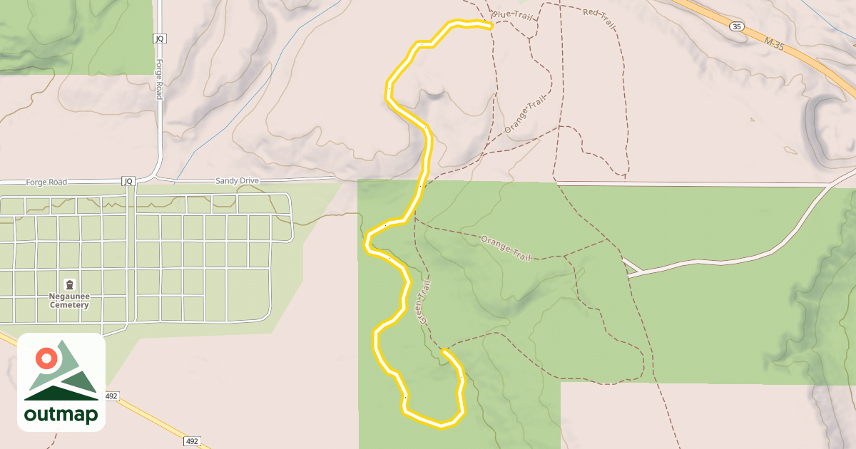 Map of Green/Orange Trail