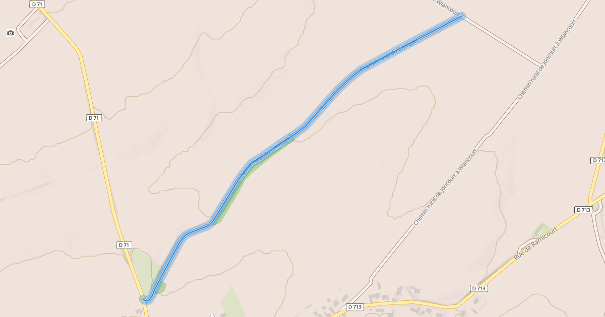 Map preview of Chemin rural du Crinquet