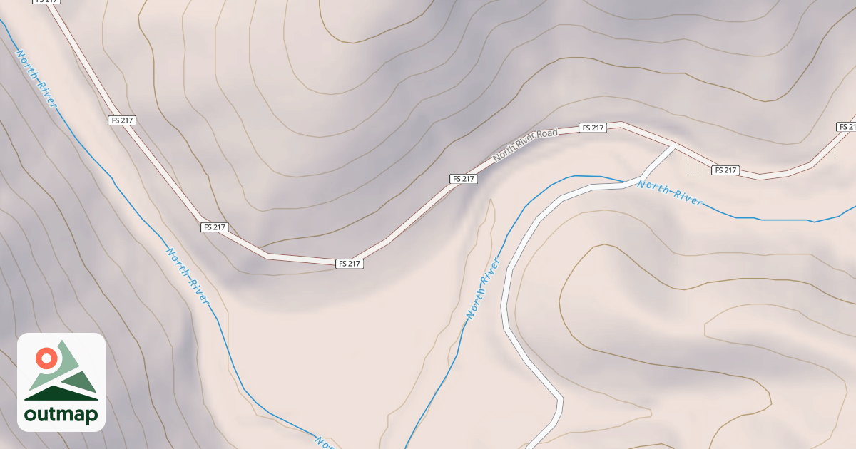 Map of NORTH RIVER