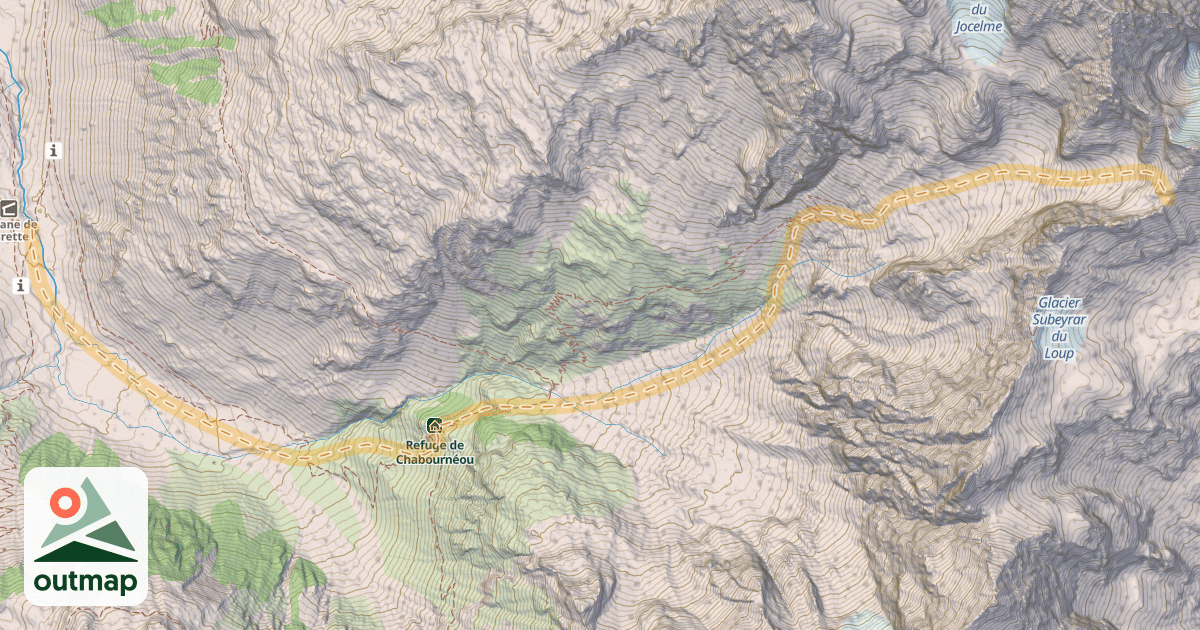 Map of Col du Loup de Valgaudemar — Parking 1572
