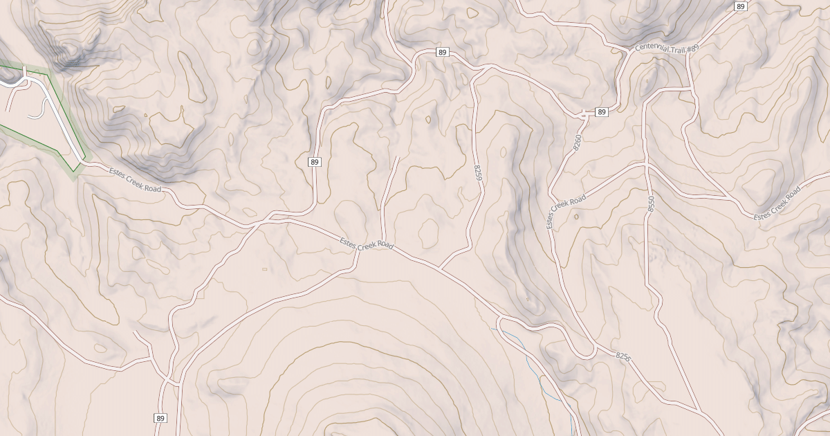 Map preview of ESTES CREEK