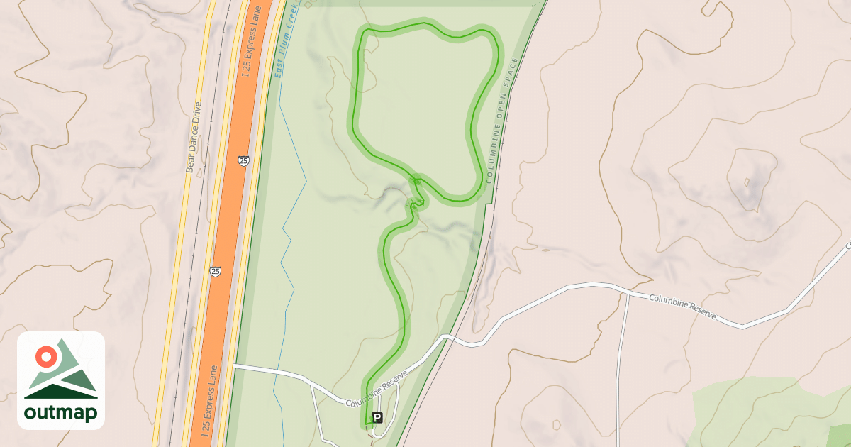 Map of Columbine Open Space North loop