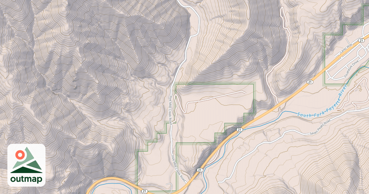 Map of FIVE MILE