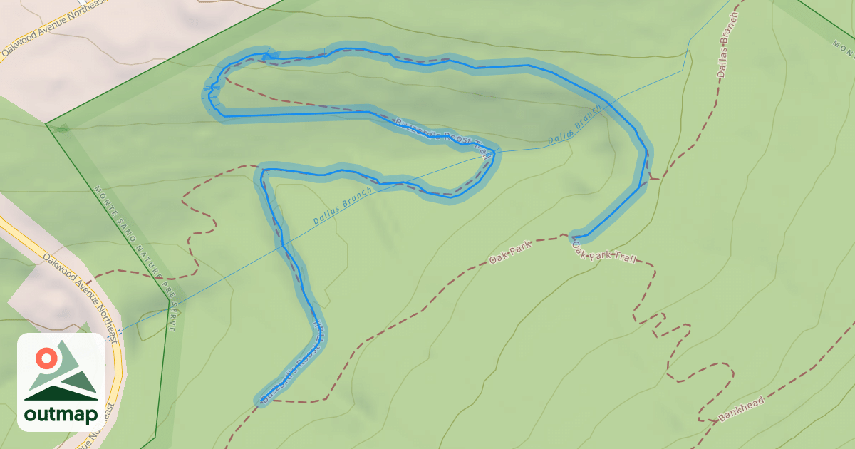 Map of Buzzard's Roost Trail