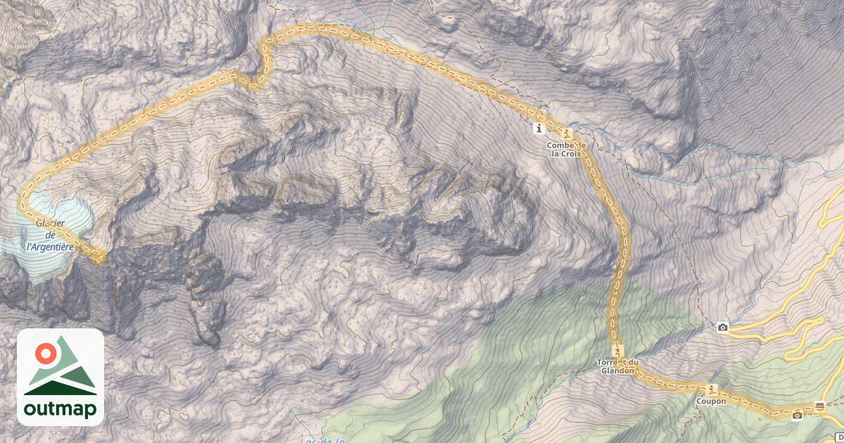 Map of Aiguille d'Olle — Col du Glandon