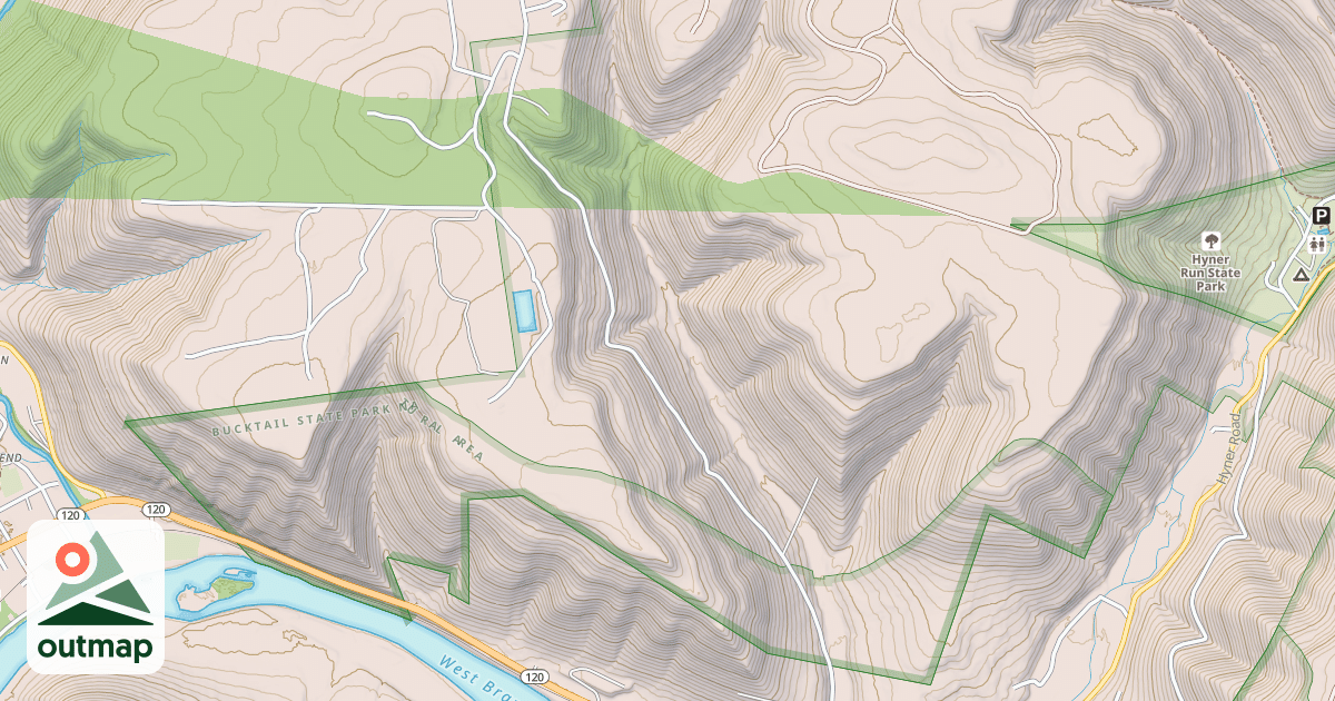Map of Hyner Mountain Snowmobile Trails