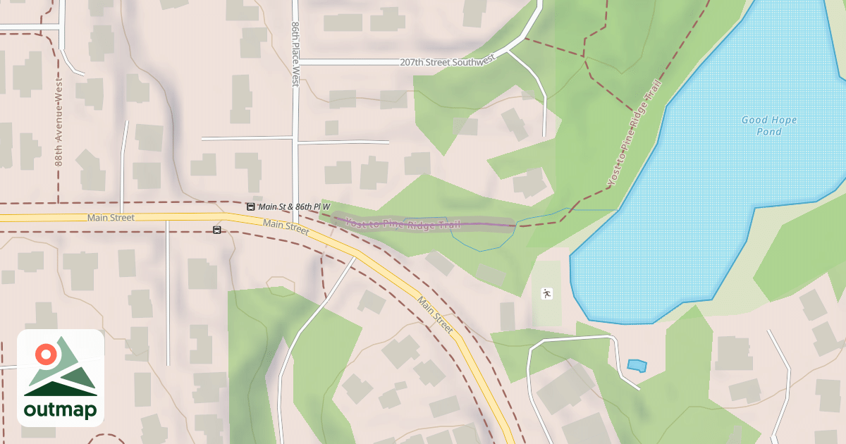 Map of Yost to Pine Ridge Trail
