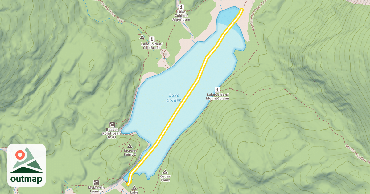 Map of Lake Colden Ski Trail