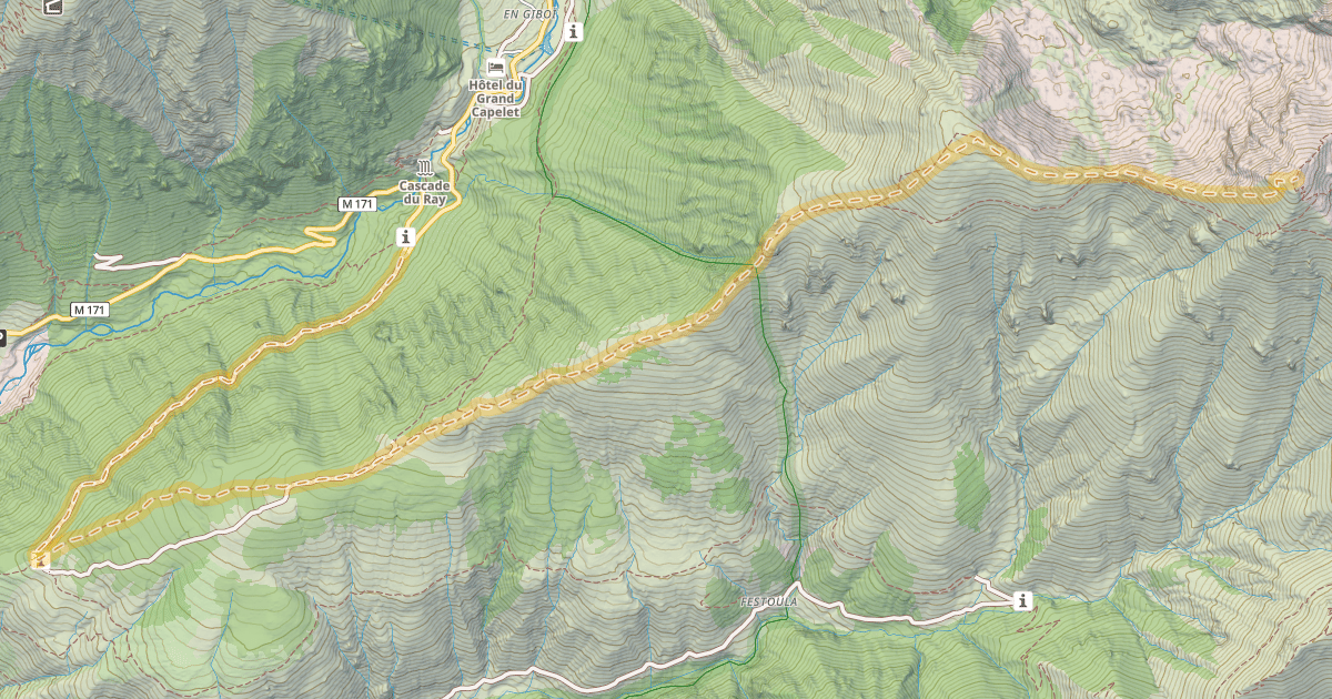 Map preview of Mont Capelet Supérieur — Épingle de la Cascade du Ray