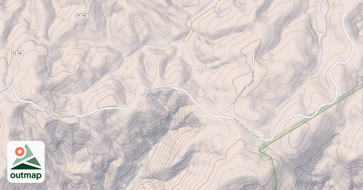 Map of POOR MOUNTAIN