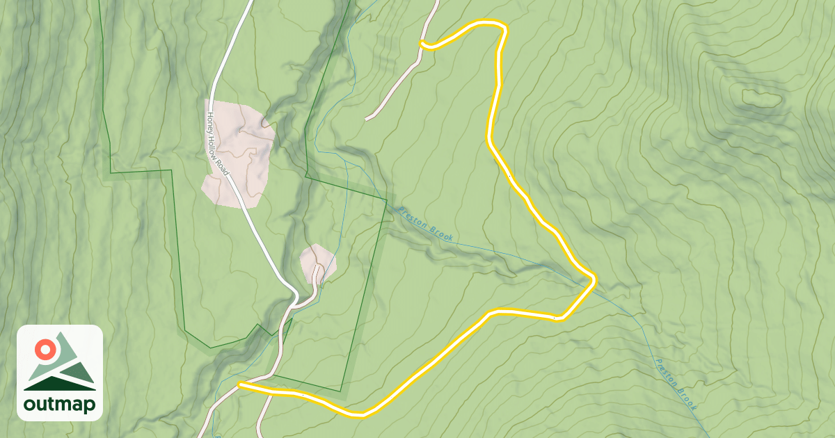Map of Honey Hollow Trail