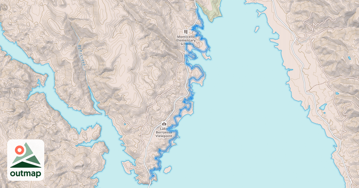 Map of Berryessa North End Trail