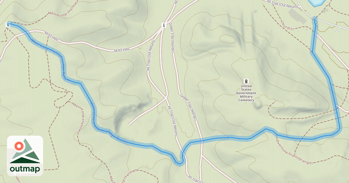 Map of Main Loop Lodge Return