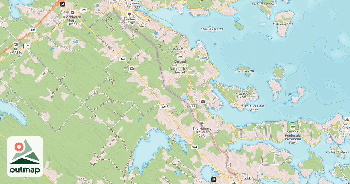 Map of Bay to Bay Trail