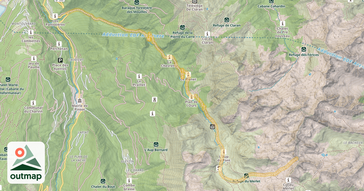 Map of Col du Bachet — Le Pont du Veyton