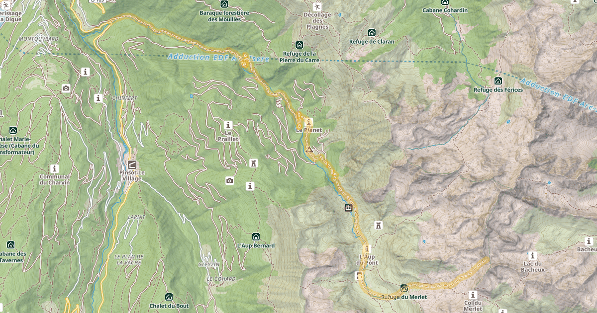 Map preview of Col du Bachet — Le Pont du Veyton