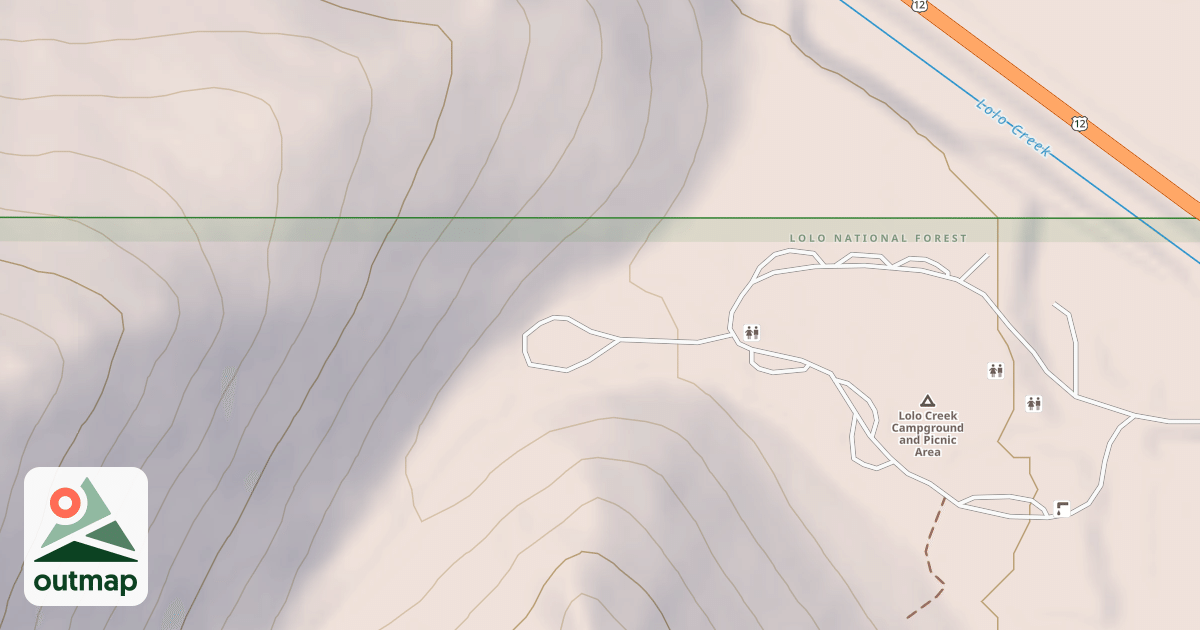 Map of LOLO CREEK C.G. PICNIC LOOP C