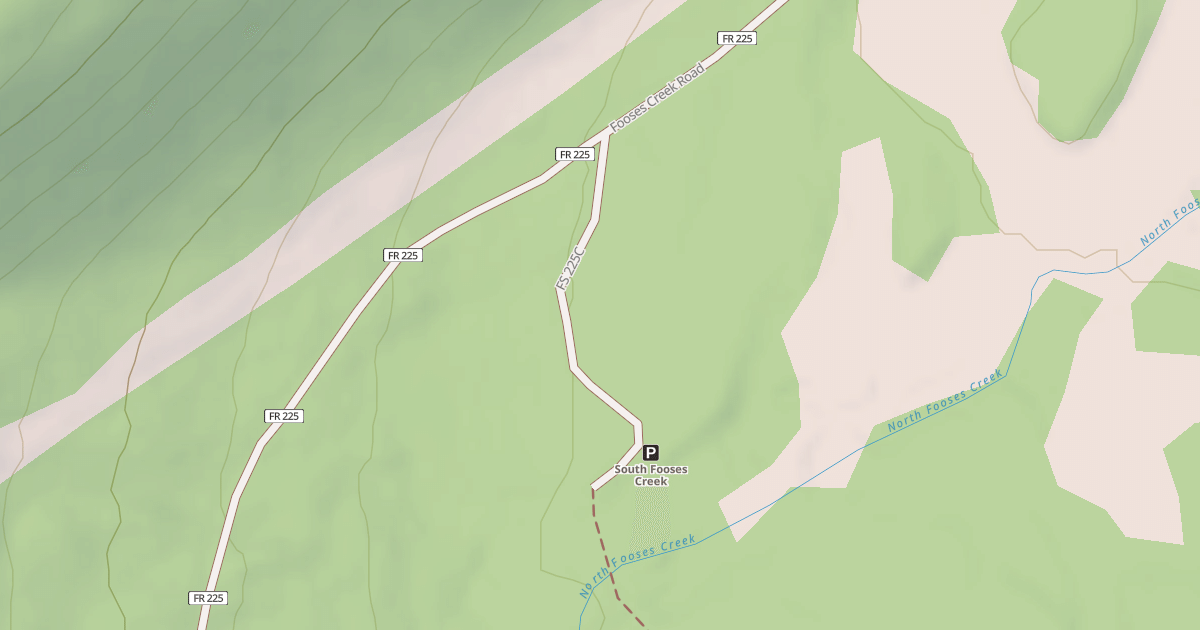 Map preview of FOOSES CREEK TRAILHEAD